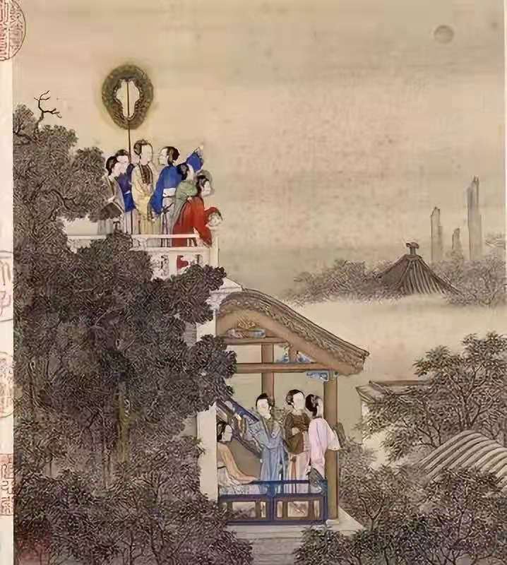 宫闱赏月
